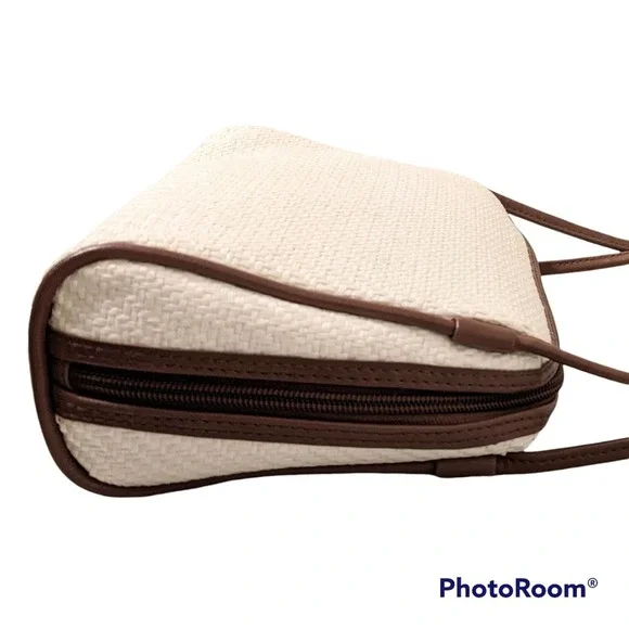 Espirit Cream and Brown Straw Purse  NWOT - Picture 3 of 7